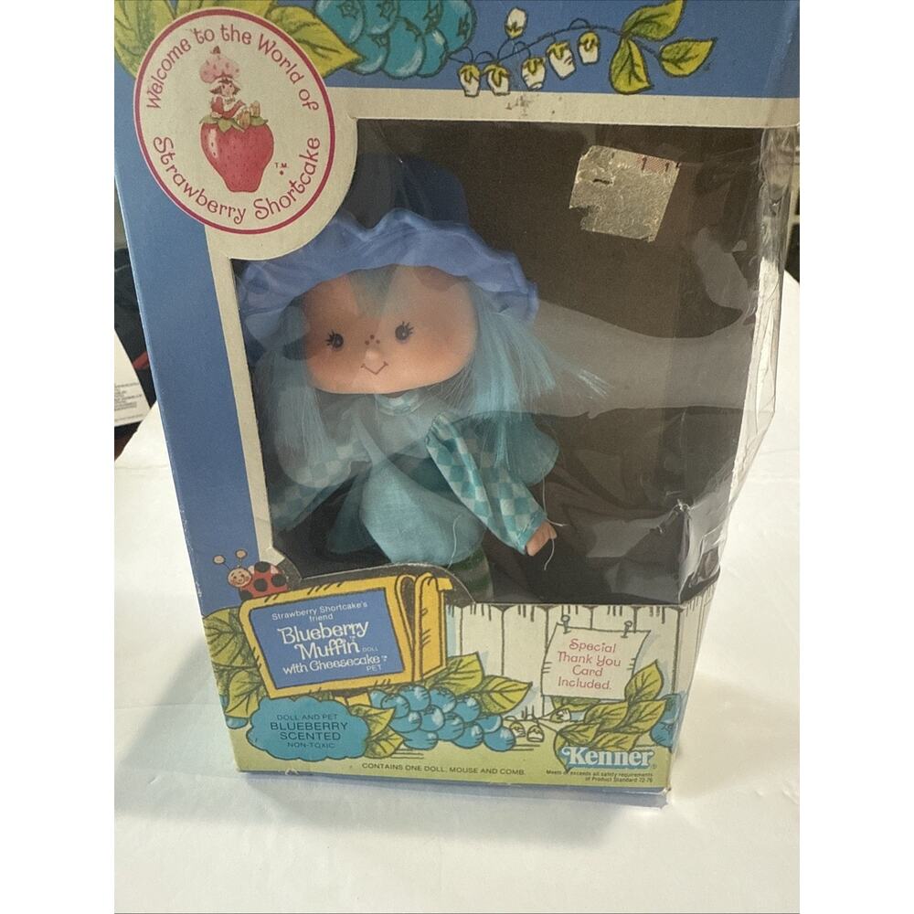 Strawberry Shortcake Blueberry Muffin with Cheesecake Pet 5" Doll Kenner 1980